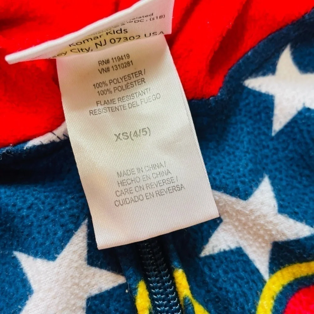 WONDER Woman Girls Hooded Fleece Union Suit Sleeper Pajamas Onesie Size XS